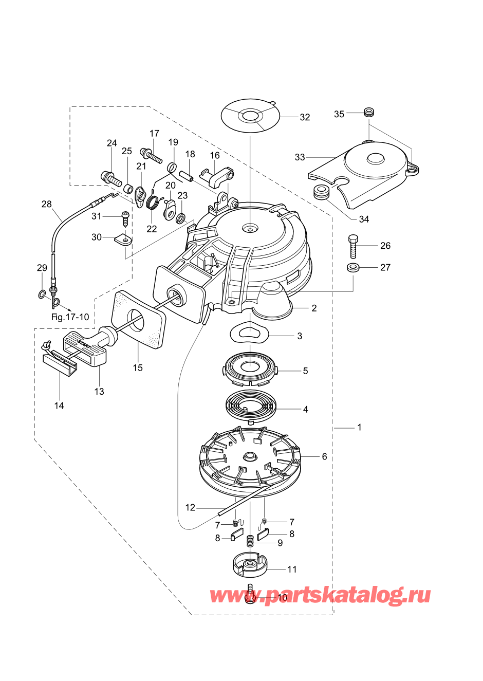 Tohatsu MFS8A3 (002-21051-0AF) / Fig.07 Барабанный стартер 