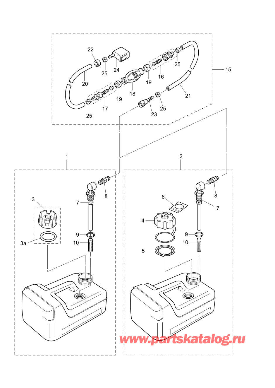 Tohatsu MFS8B (002-21051-1AH) / Fig.20 Топливный бак 