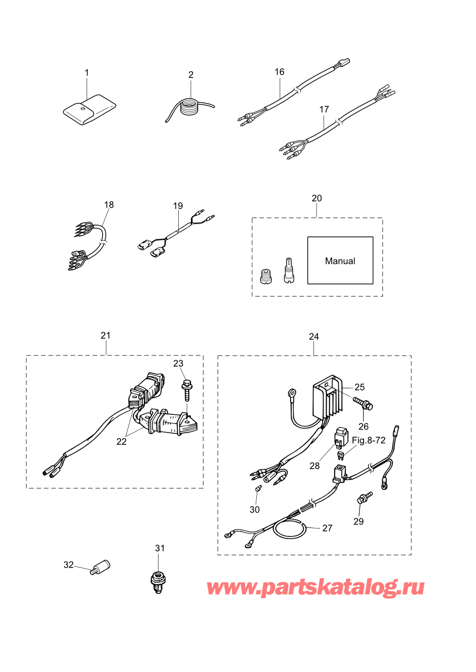 Tohatsu MFS8B (002-21051-0BX) / Fig.24 Дополнительные опции (Аксессуары) 