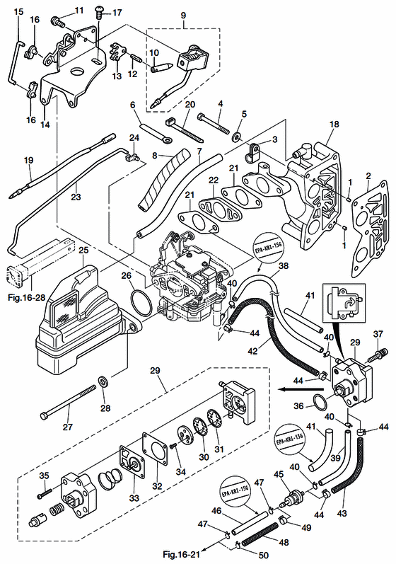 tohatsu   MFS9.8A3 00221051-8 / Впускной коллектор, Топливный насос 