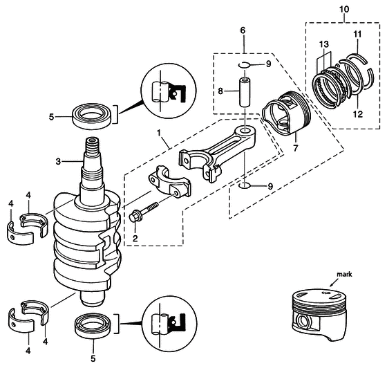 tohatsu   MFS9.8A3 00221051-9 / Поршень, Коленвал 