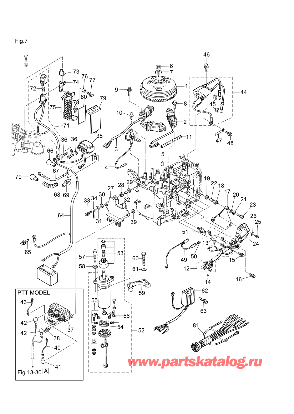 Tohatsu MFS9.8B (002-21051-1AF) / Fig.08 Магнето / Электрические части 