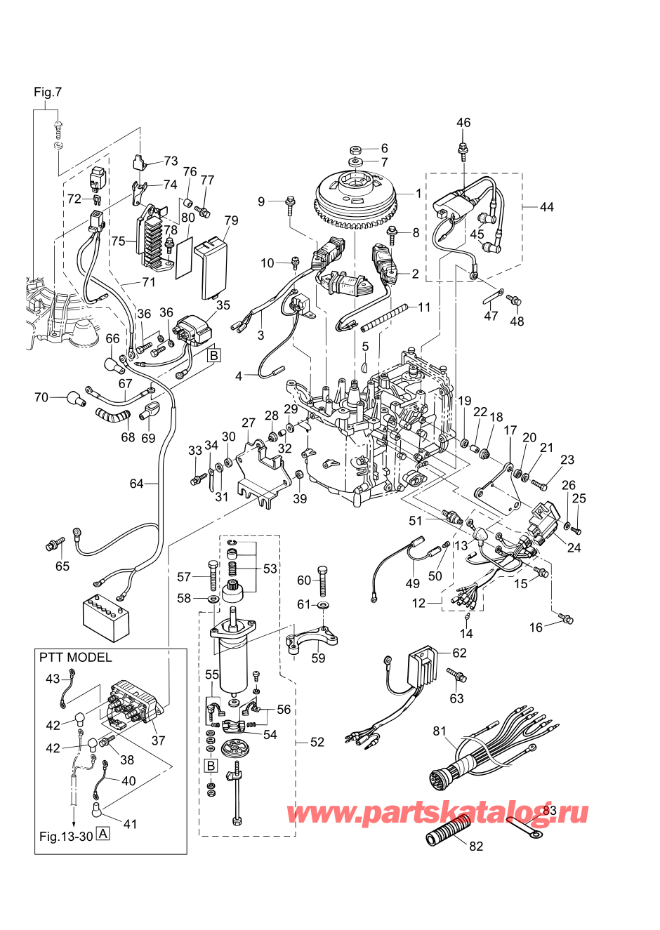 Tohatsu MFS9.8B (002-21051-0AG) / Fig.08 Магнето / Электрические части 