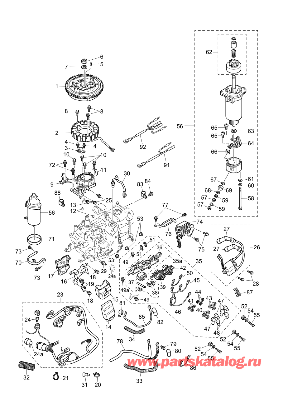 Tohatsu MFS9.9-E (002-21057-0BA) / Fig.07 Магнето / Электрические части 